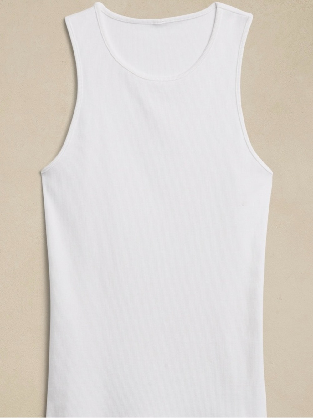 Banana Republic White Ribbed Cutaway Tank - Picture 2 of 2